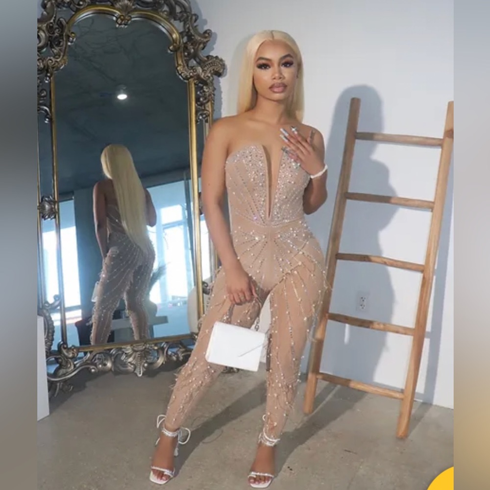 Tan sparkly jumpsuit